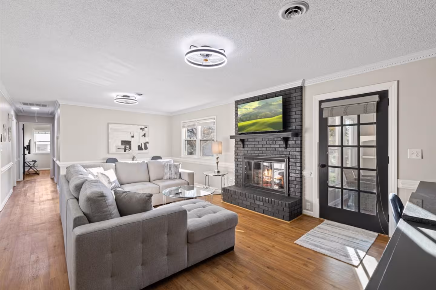 Thoughtfully styled living room in a Bello Homes managed North Carolina short-term rental