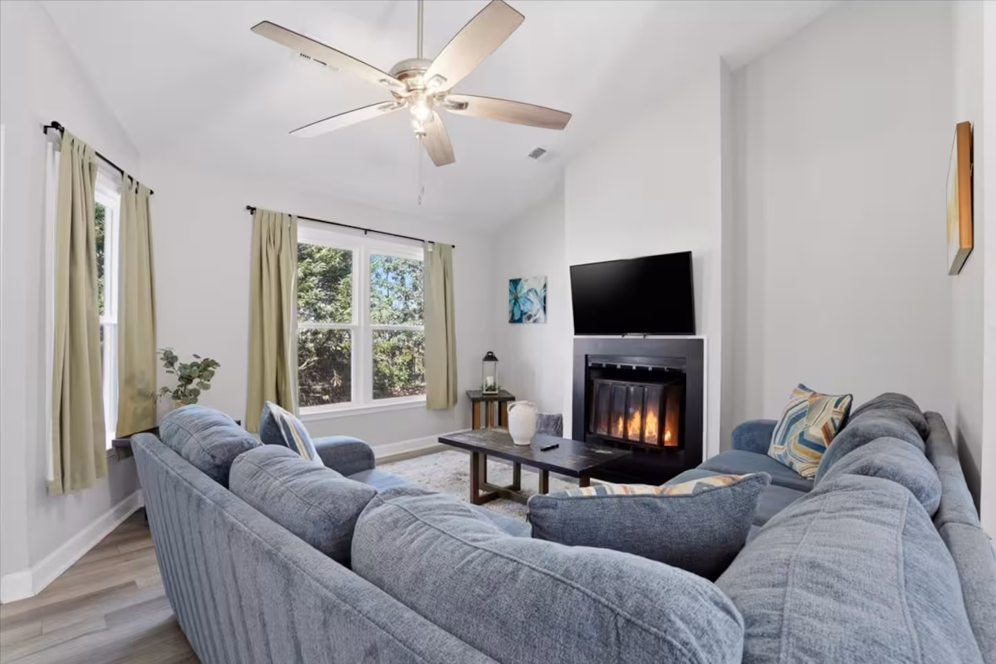 Living room with relaxed refinement at Harmony, a Bello Homes managed short-term rental