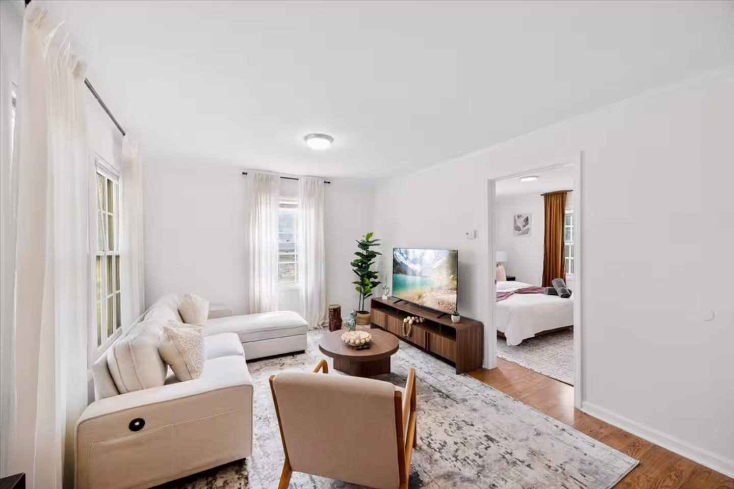 Kannapolis NC Airbnb living room interior design